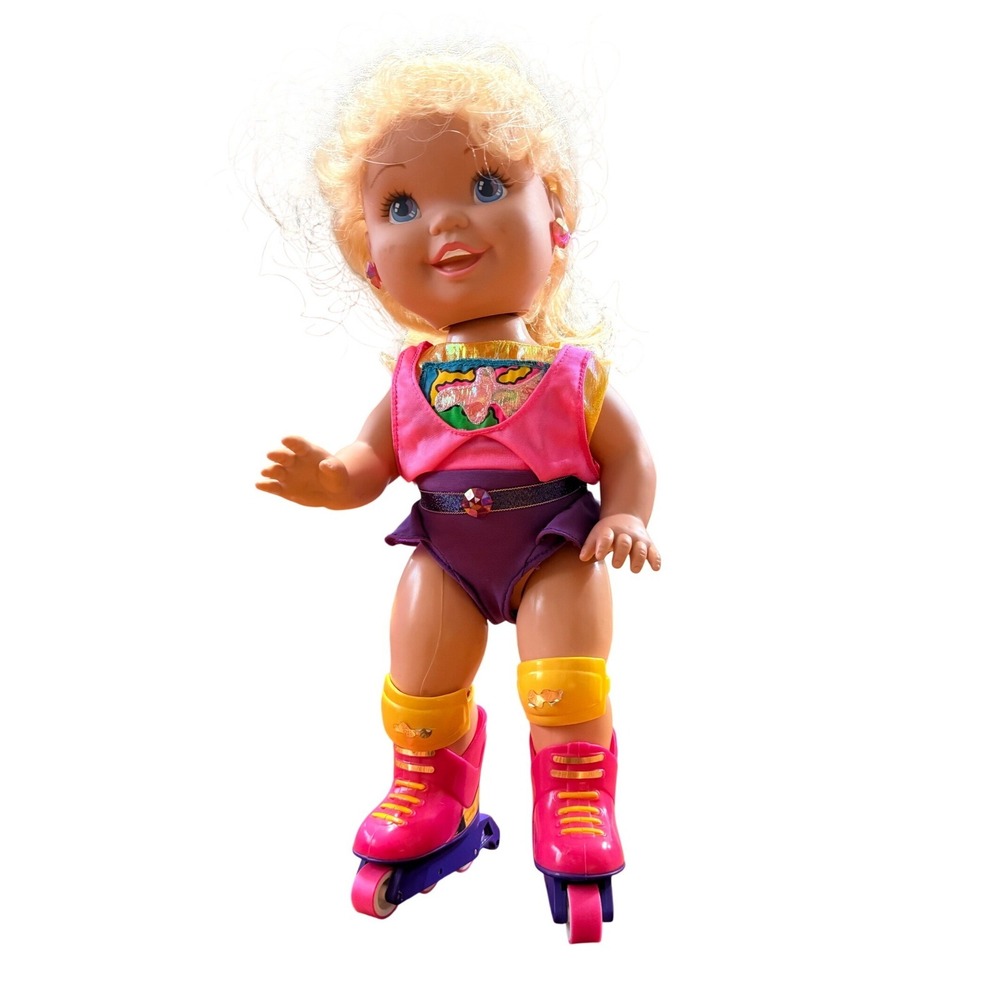 Vintage 1991 Tyco Rollerblade Baby Doll Blonde 90s Retro Working motorize Toy